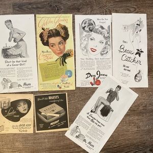 Vintage magazine print ad 1945  pinup girl, glamour